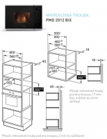 Mikrovlnná trouba Philco PMD 2012 BiX technický nákres